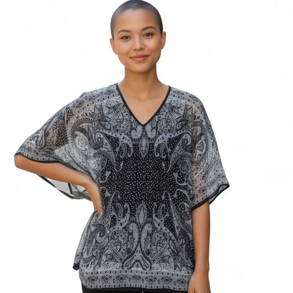 Speed Control Dresses & Skirts - Speed Control New York Women Dress Medium 1970's  Black Paisley Boho Kaftan